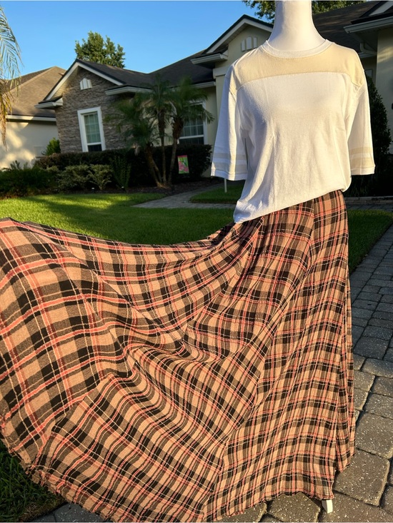 Free People Dresses & Skirts - NWT🌷Free People Plaid Printed Mid Rise A-Line Maxi Skirt